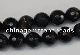 CTE1188 15.5 inches 10mm faceted round blue tiger eye beads