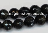 CTE1189 15.5 inches 12mm faceted round blue tiger eye beads