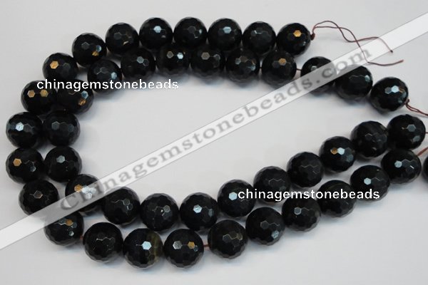 CTE1191 15.5 inches 16mm faceted round blue tiger eye beads