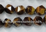 CTE1203 15 inches 12mm faceted nuggets yellow tiger eye beads