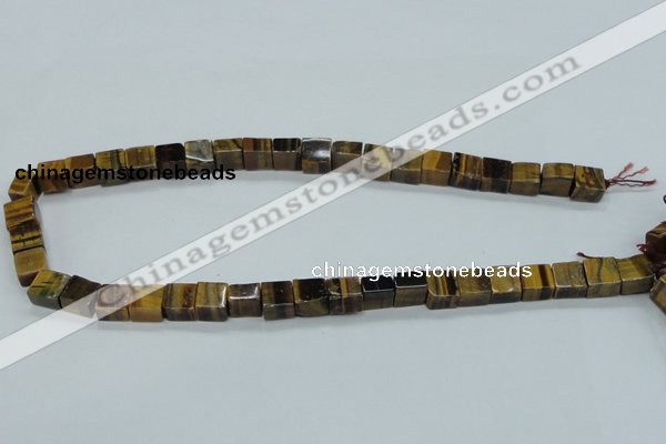 CTE121 15.5 inches 10*10mm cube yellow tiger eye beads wholesale