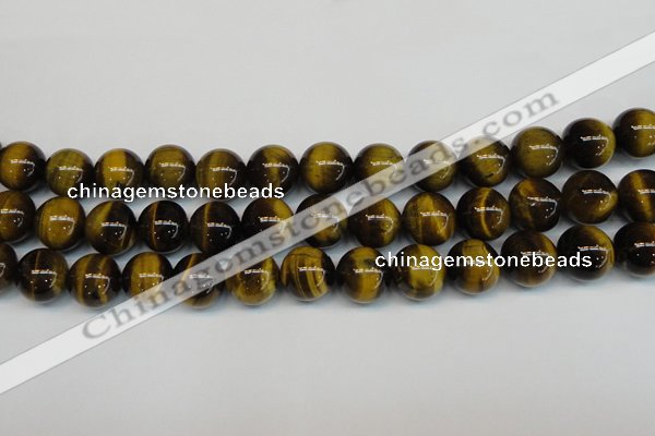 CTE1221 15.5 inches 12mm round AB+ grade yellow tiger eye beads