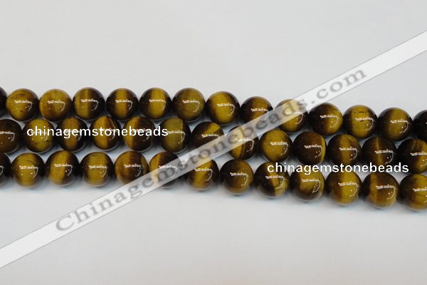 CTE1237 15.5 inches 12mm round A+ grade yellow tiger eye beads