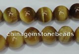 CTE130 15.5 inches 12mm round yellow tiger eye gemstone beads