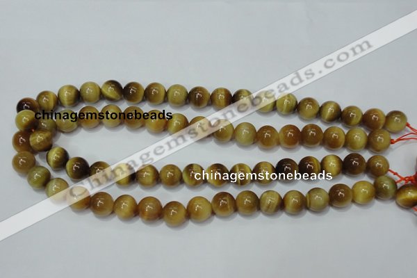 CTE130 15.5 inches 12mm round yellow tiger eye gemstone beads