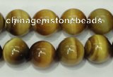 CTE131 15.5 inches 14mm round yellow tiger eye gemstone beads