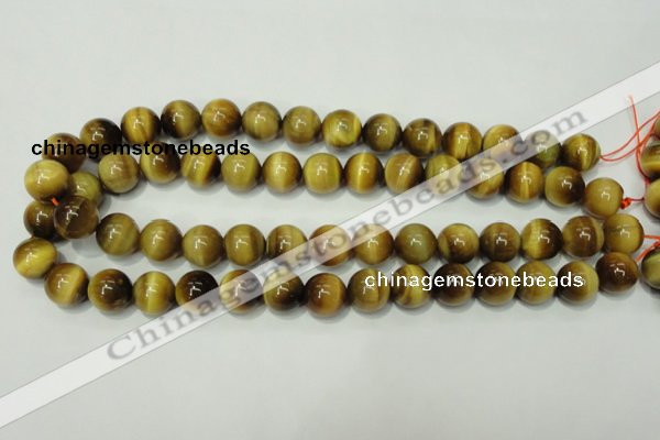 CTE131 15.5 inches 14mm round yellow tiger eye gemstone beads