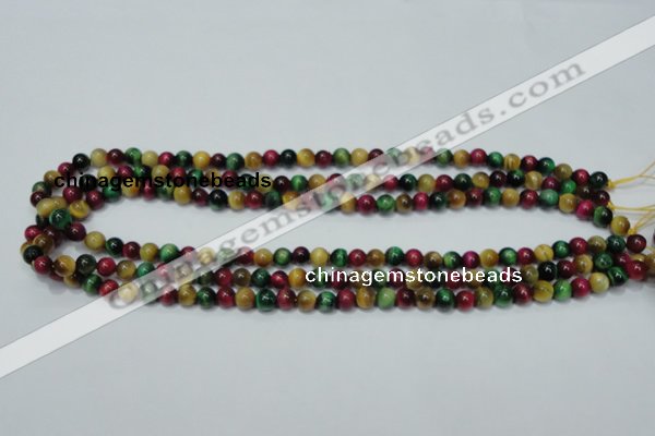 CTE132 15.5 inches 6mm round dyed tiger eye gemstone beads