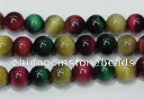 CTE133 15.5 inches 8mm round dyed tiger eye gemstone beads