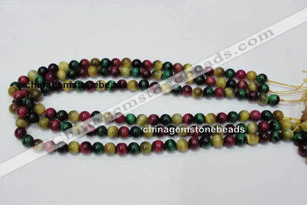 CTE133 15.5 inches 8mm round dyed tiger eye gemstone beads