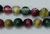 CTE134 15.5 inches 10mm round dyed tiger eye gemstone beads