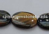 CTE1364 15.5 inches 15*20mm oval yellow & blue tiger eye beads