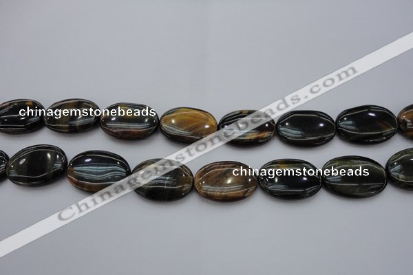 CTE1365 15.5 inches 18*25mm oval yellow & blue tiger eye beads