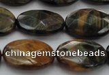 CTE1373 15.5 inches 18*25mm faceted oval yellow & blue tiger eye beads