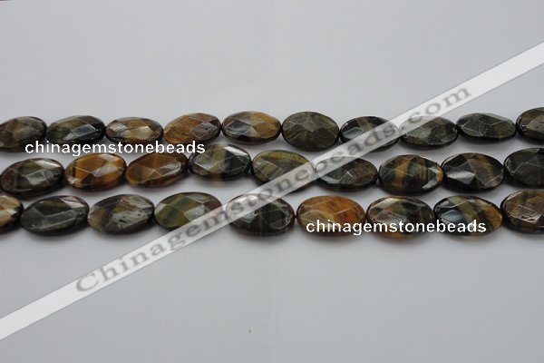 CTE1373 15.5 inches 18*25mm faceted oval yellow & blue tiger eye beads