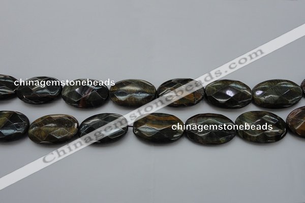 CTE1376 15.5 inches 30*40mm faceted oval yellow & blue tiger eye beads