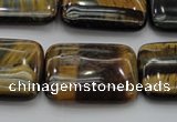 CTE1380 15.5 inches 15*20mm rectangle yellow & blue tiger eye beads