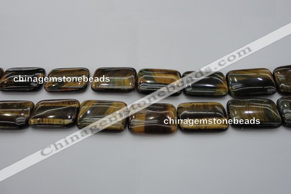 CTE1380 15.5 inches 15*20mm rectangle yellow & blue tiger eye beads