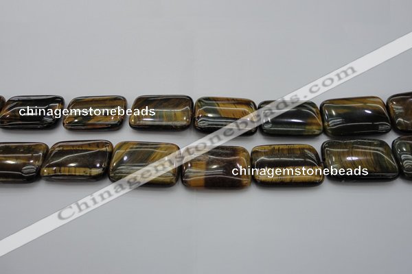 CTE1382 15.5 inches 22*30mm rectangle yellow & blue tiger eye beads