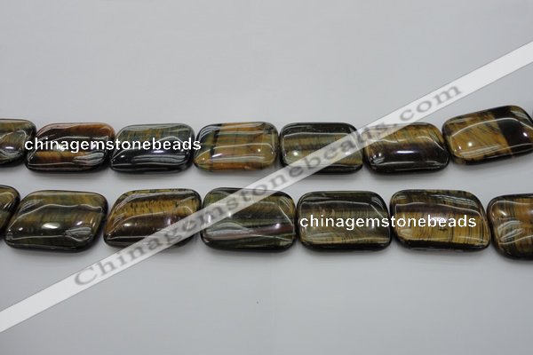 CTE1383 15.5 inches 25*35mm rectangle yellow & blue tiger eye beads