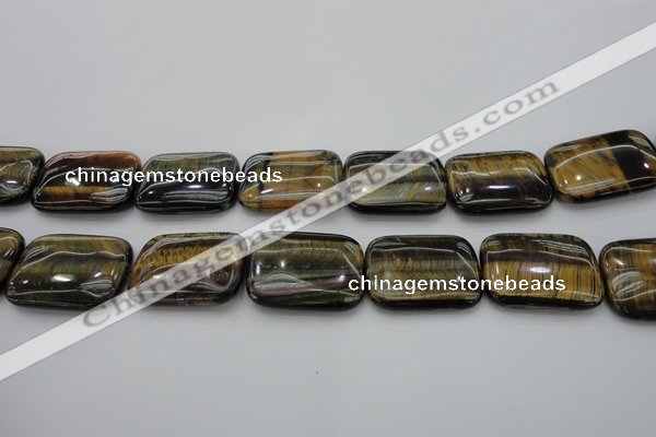 CTE1384 15.5 inches 30*40mm rectangle yellow & blue tiger eye beads