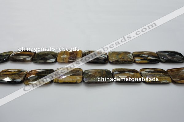 CTE1390 15.5 inches 22*30mm faceted rectangle yellow & blue tiger eye beads