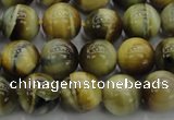 CTE1441 15.5 inches 6mm round golden & blue tiger eye beads