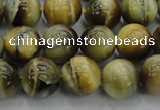 CTE1442 15.5 inches 8mm round golden & blue tiger eye beads