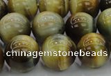 CTE1446 15.5 inches 16mm round golden & blue tiger eye beads