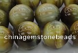 CTE1447 15.5 inches 18mm round golden & blue tiger eye beads