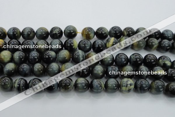 CTE1452 15.5 inches 8mm round golden & blue tiger eye beads