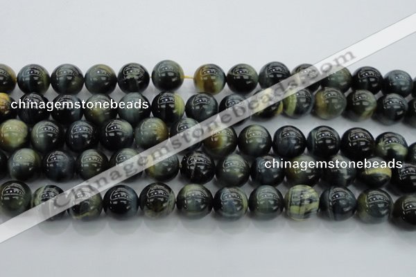 CTE1453 15.5 inches 10mm round golden & blue tiger eye beads