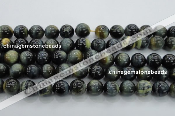 CTE1455 15.5 inches 14mm round golden & blue tiger eye beads