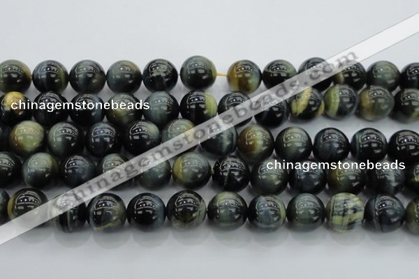 CTE1456 15.5 inches 16mm round golden & blue tiger eye beads