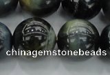 CTE1457 15.5 inches 18mm round golden & blue tiger eye beads