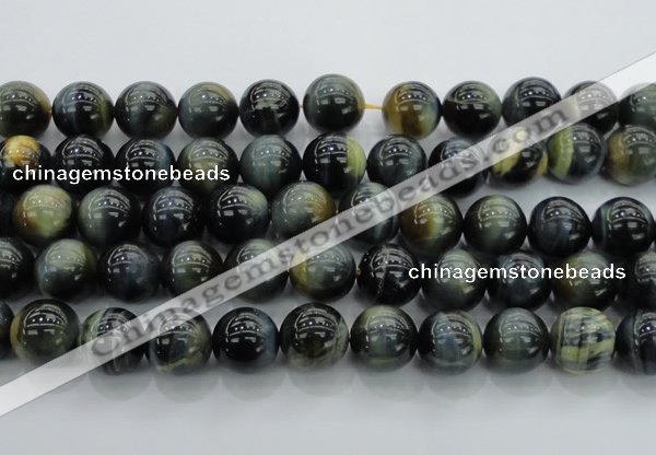 CTE1457 15.5 inches 18mm round golden & blue tiger eye beads