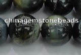 CTE1458 15.5 inches 20mm round golden & blue tiger eye beads