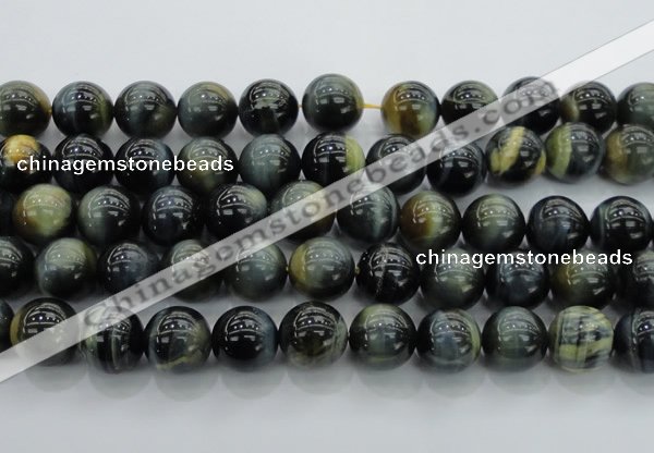 CTE1458 15.5 inches 20mm round golden & blue tiger eye beads