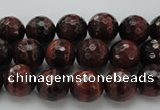 CTE1460 15.5 inches 4mm faceted round red tiger eye beads