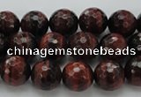 CTE1461 15.5 inches 6mm faceted round red tiger eye beads