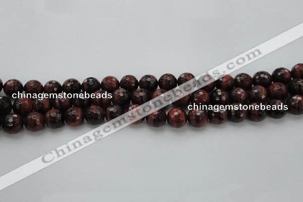 CTE1462 15.5 inches 8mm faceted round red tiger eye beads