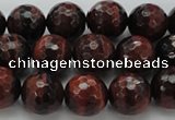 CTE1463 15.5 inches 10mm faceted round red tiger eye beads