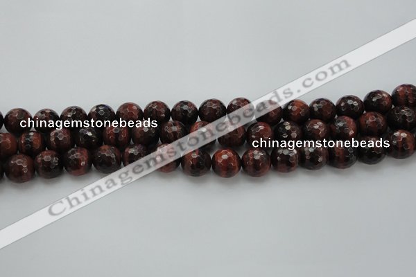 CTE1463 15.5 inches 10mm faceted round red tiger eye beads