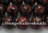 CTE1464 15.5 inches 12mm faceted round red tiger eye beads