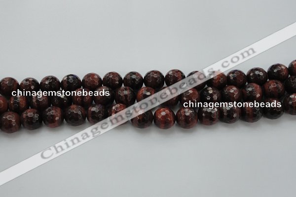 CTE1464 15.5 inches 12mm faceted round red tiger eye beads