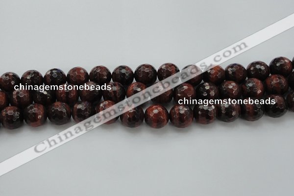 CTE1466 15.5 inches 16mm faceted round red tiger eye beads