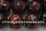 CTE1467 15.5 inches 18mm faceted round red tiger eye beads