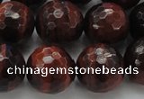 CTE1467 15.5 inches 18mm faceted round red tiger eye beads