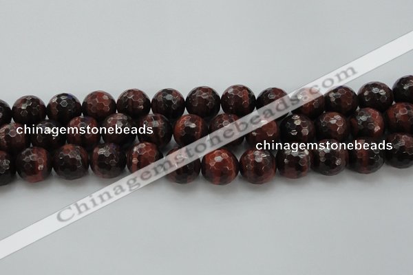 CTE1467 15.5 inches 18mm faceted round red tiger eye beads