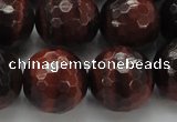 CTE1468 15.5 inches 20mm faceted round red tiger eye beads